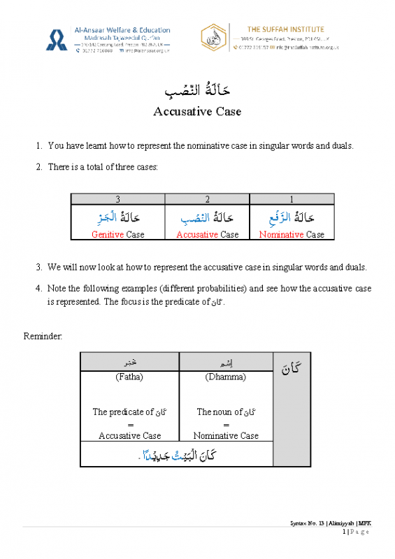 14 Accusative + Gentive Case