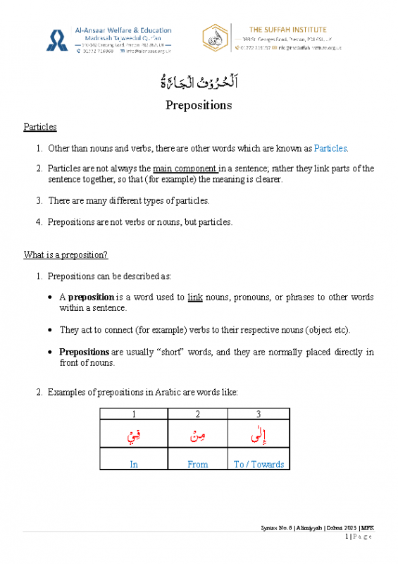 6 Prepositions