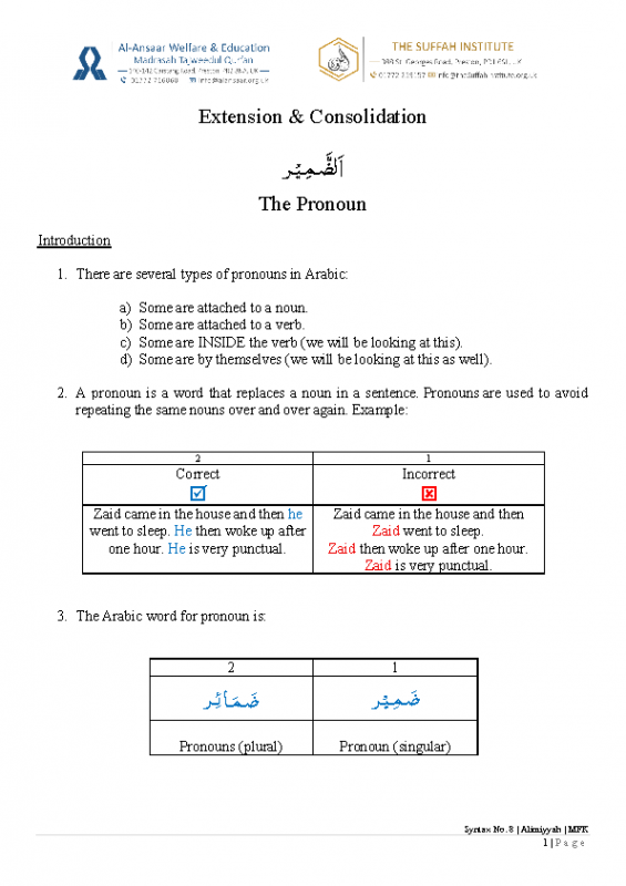 8 Extension Pronouns in a verb